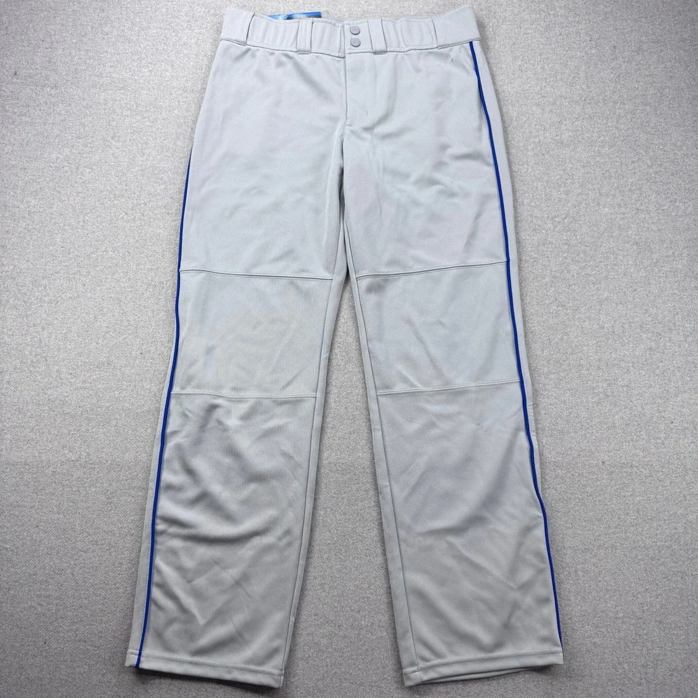 Under Armour Baseball Pants Youth XL Leadoff Gray Blue‎ HeatGear Piped Logo